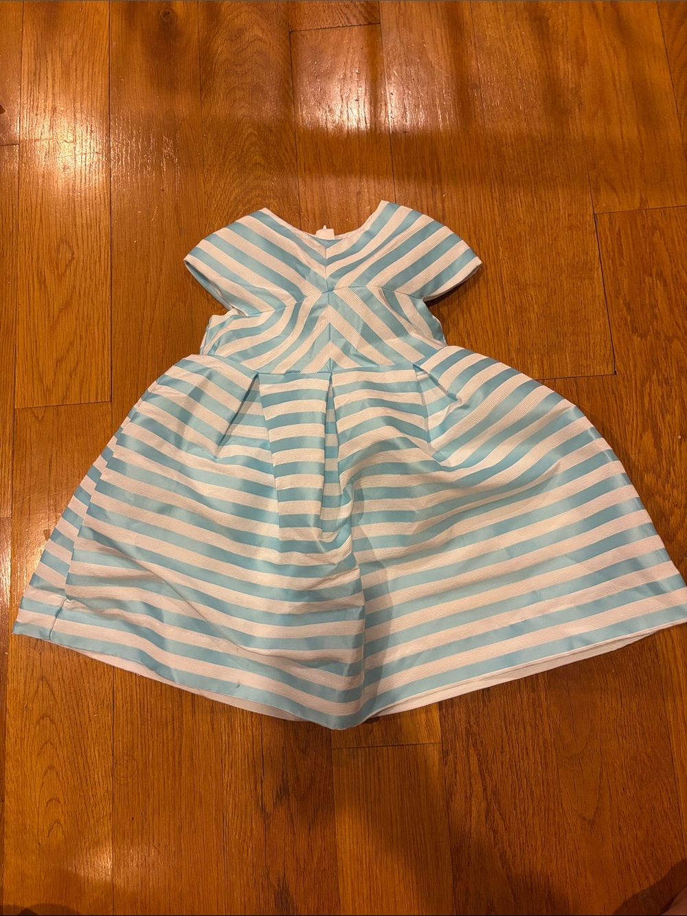 Jacadi Blue and White Striped Girls' Formal Dress